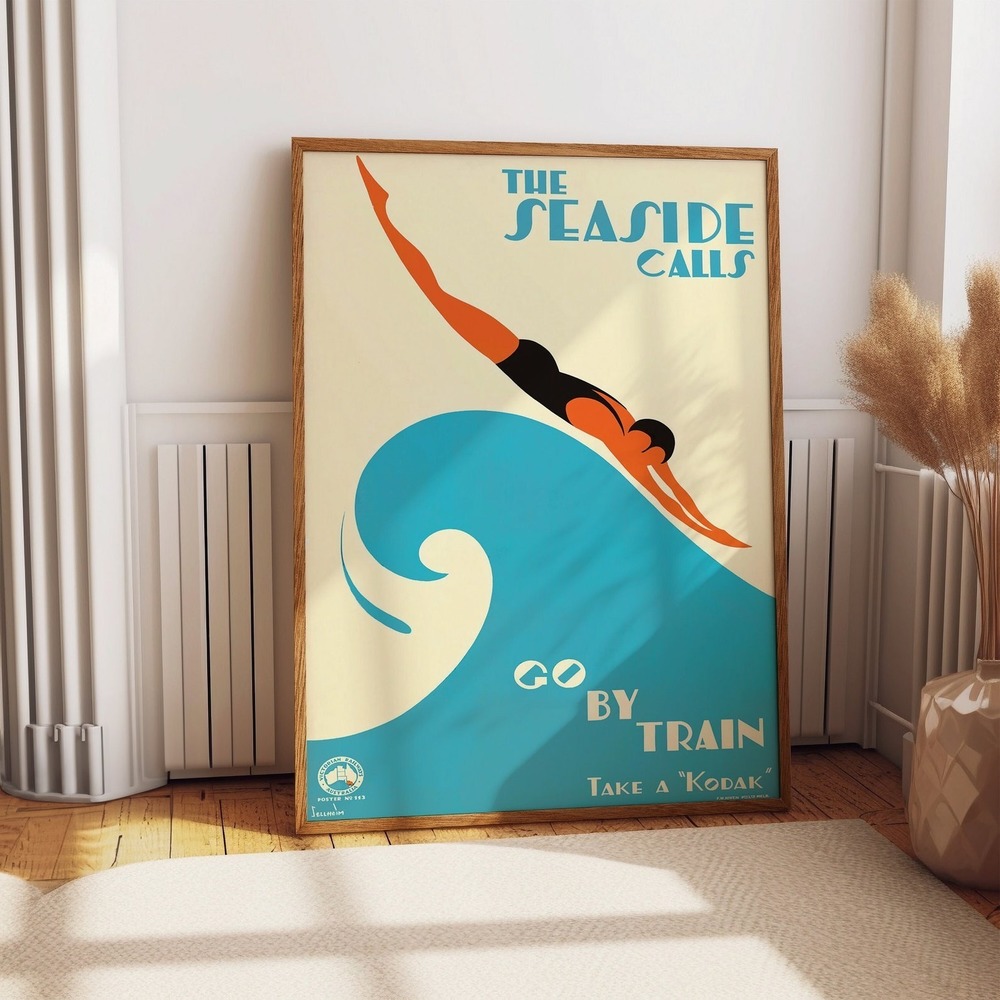 Australia Travel Poster Beach Poster Retro Style Diving Poster